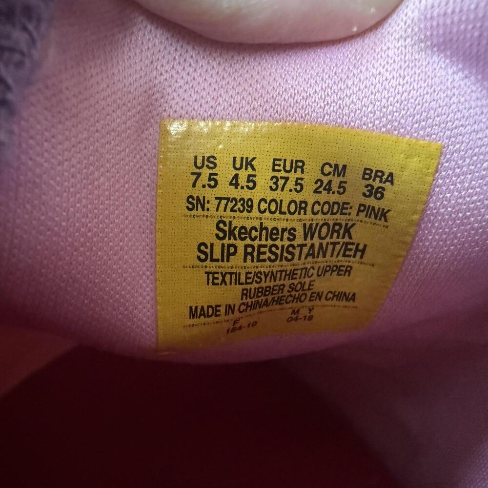 Skechers Shoes Womens Size 7.5 Pink Work Relaxed Fit Slip Resistant 77239 - Picture 7 of 15